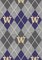 Sykel Enterprises-University of Washington Fleece Fabric-Washington Huskies Heather Argyle Fleece Blanket Fabric-Sold by the yard